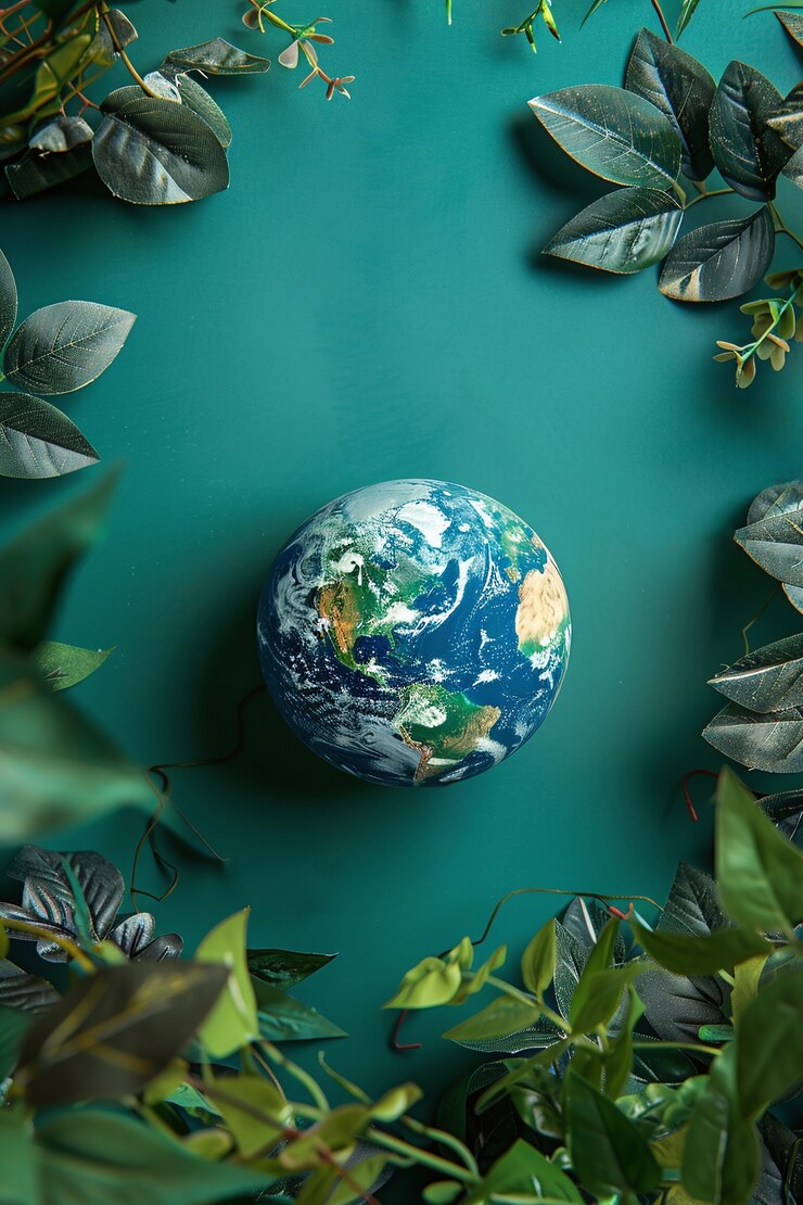 Foto gratuito pianeta terra circondata da natura e vegetazione