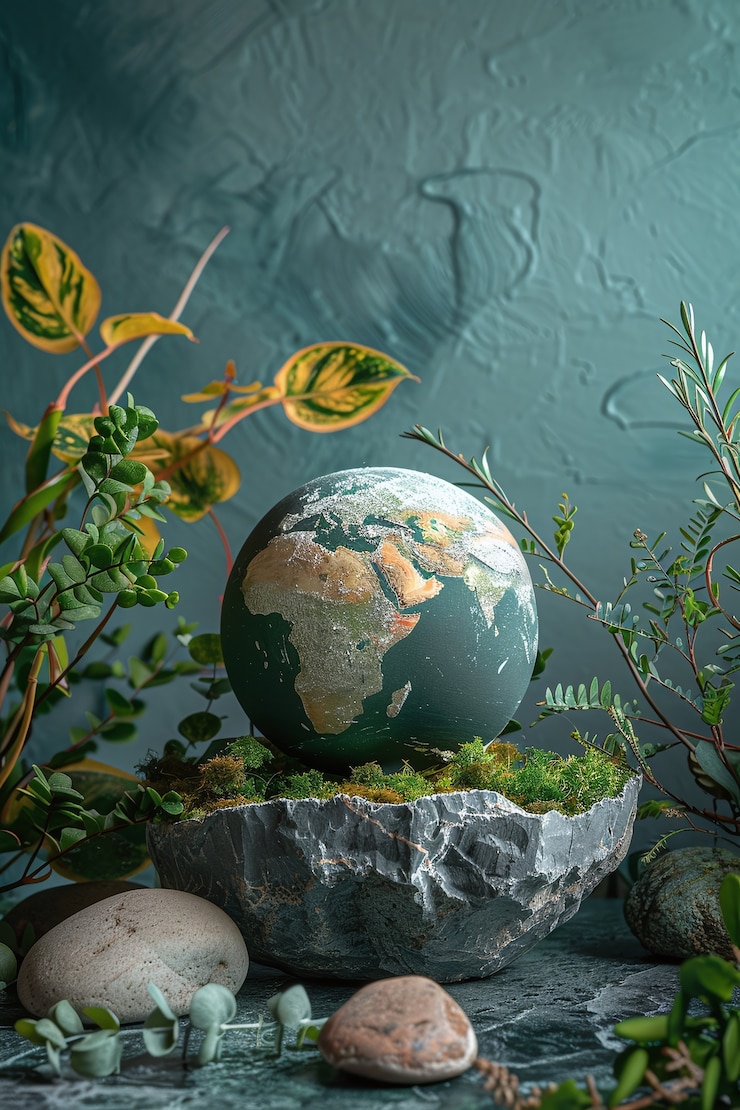 Foto gratuito pianeta terra circondata da natura e vegetazione