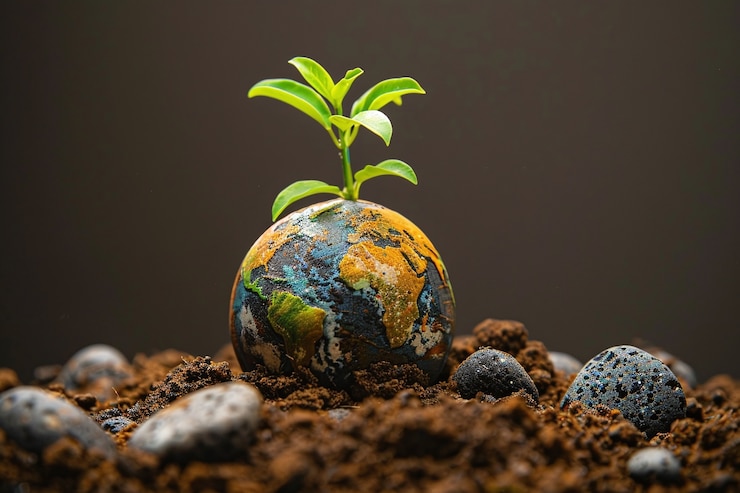 Foto gratuito pianeta terra circondata da natura e vegetazione