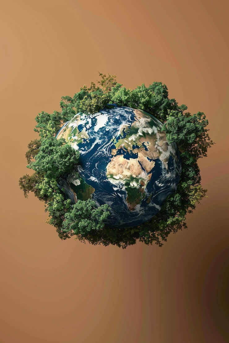 Foto gratuito pianeta terra circondata da natura e vegetazione