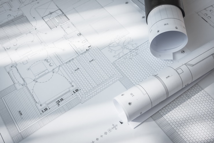 Foto gratuito piani di costruzione del progetto architettonico.