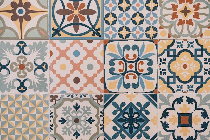 Foto gratuito piastrelle marocchine colorate per lo sfondo