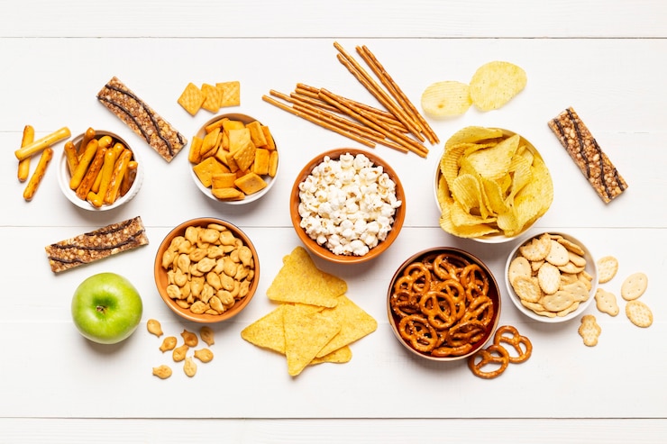 Foto gratuito piatti deliziosi snack salati