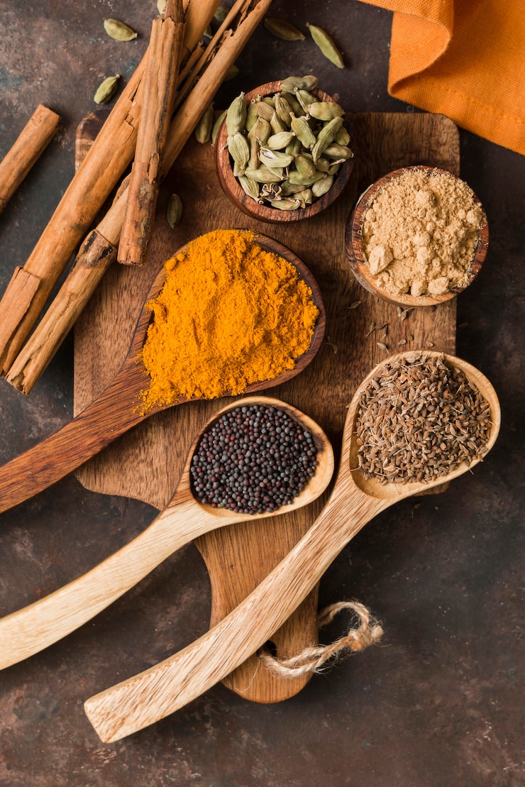 Foto gratuito piatto delizioso spezie indiane