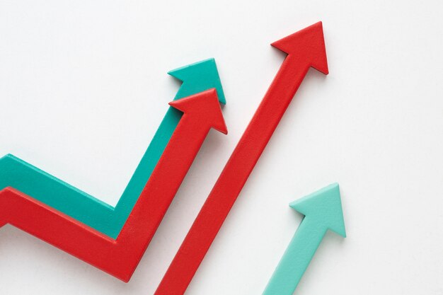 Piatto di presentazione delle statistiche con le frecce