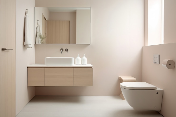 Foto gratuito piccolo bagno con stile di design moderno