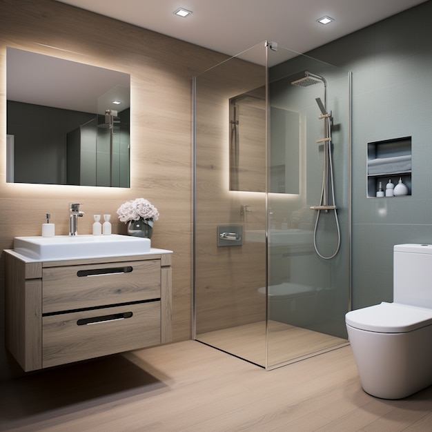 Piccolo bagno con stile e arredamento moderno