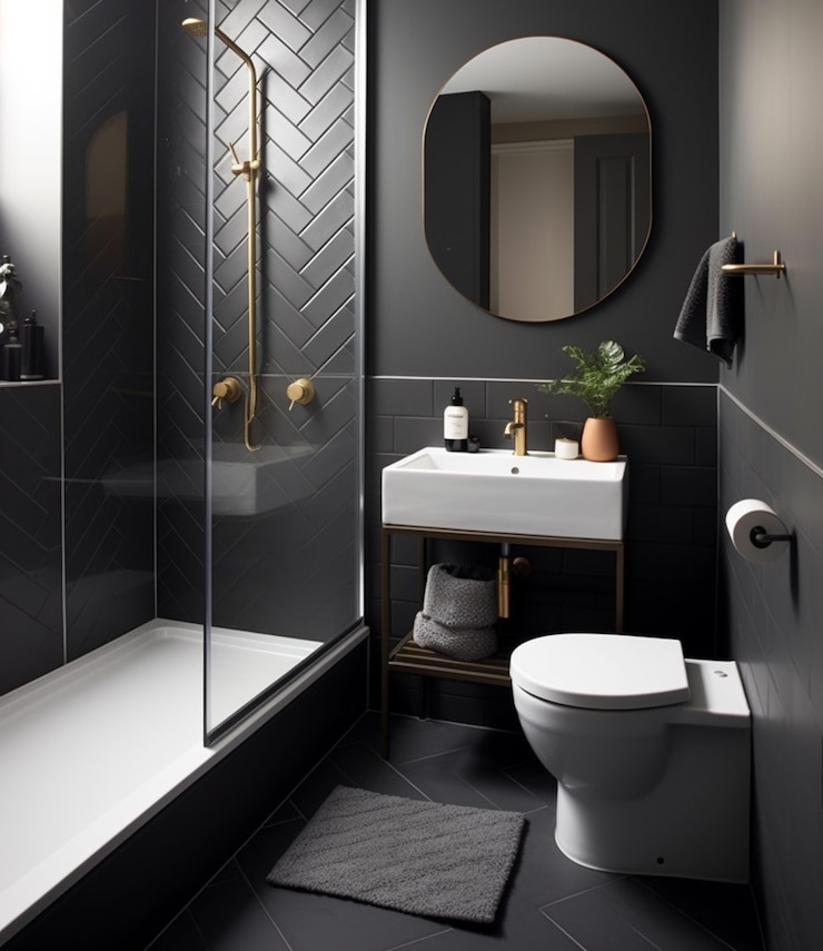 Foto gratuito piccolo bagno con stile moderno ai generato