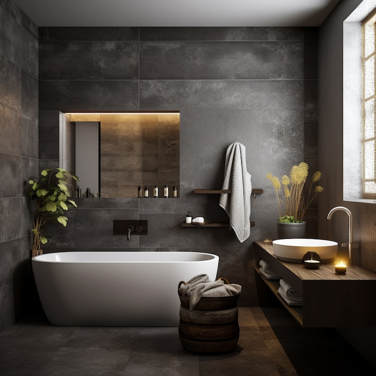 Foto gratuito piccolo bagno con stile moderno ai generato