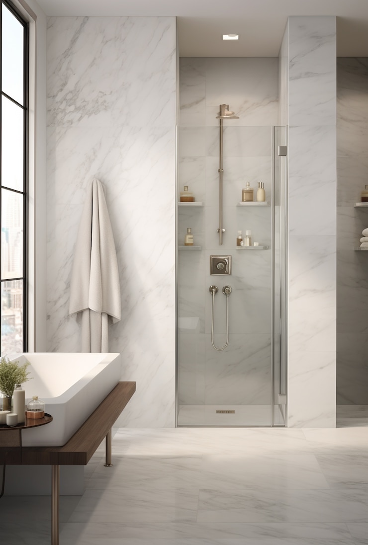 Foto gratuito piccolo bagno con stile moderno ai generato