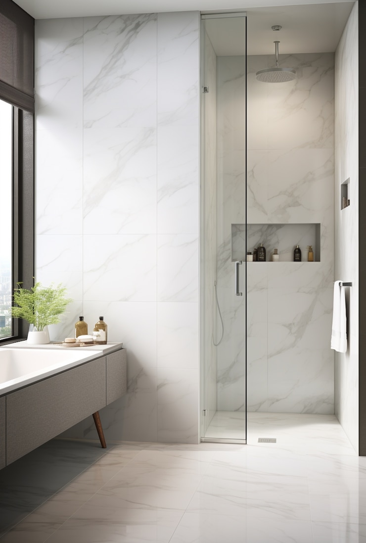 Foto gratuito piccolo bagno con stile moderno ai generato