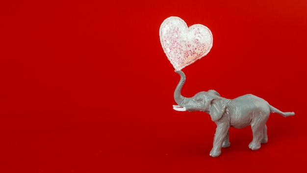 Piccolo elefante con cuore tenero