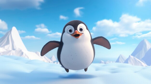 Piccolo pinguino dei cartoni animati in natura