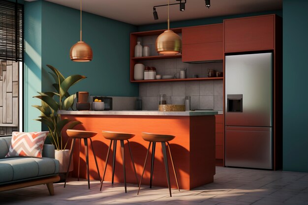 Piccolo spazio cucina dal design moderno