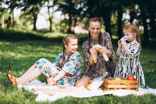 Picnic in famiglia nel parco