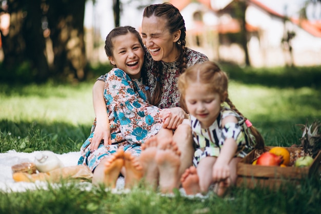 Picnic in famiglia nel parco