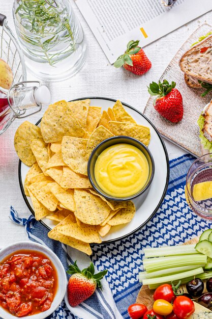 Picnic tex mex con tortilla chips