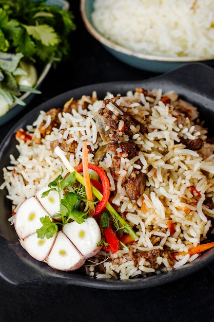 Pilaf con carota e carne