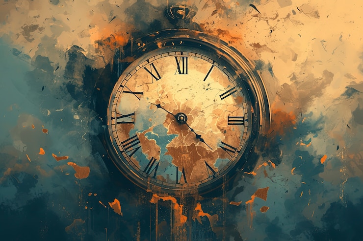 Foto gratuito pittura digitale di un vecchio orologio