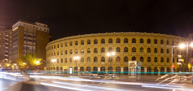 Plaza de toros nella notte. Valencia