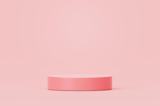 Podio rosa pastello prodotto stand podio sfondo per il posizionamento del prodotto rendering 3d