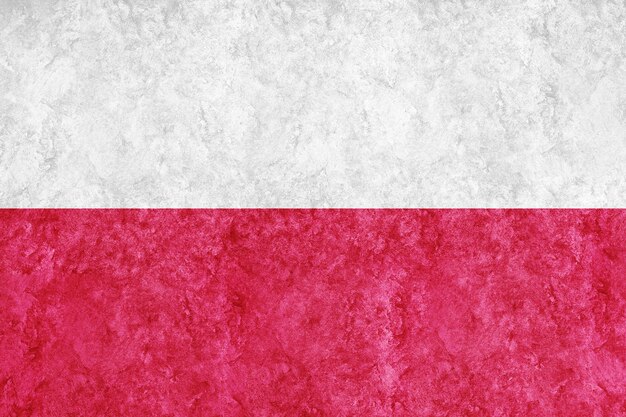 Polonia Bandiera metallica, bandiera strutturata, bandiera del grunge