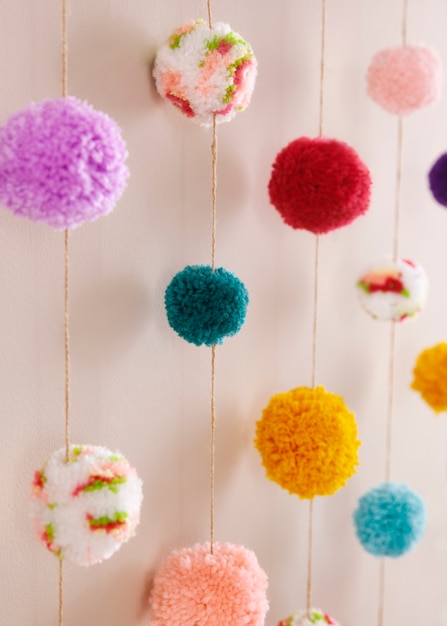 Pom-pom decorativi usati per le decorazioni della casa