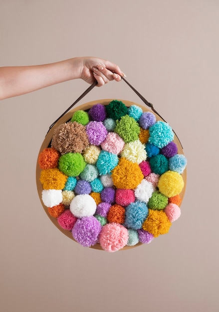 Pom pom decorativi utilizzati per le decorazioni in casa