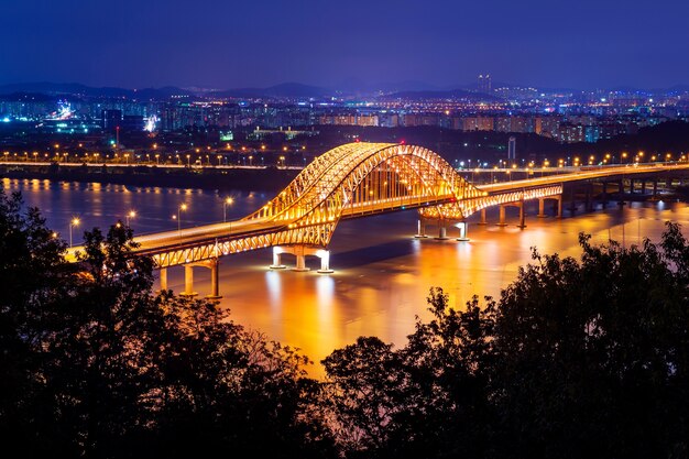 Ponte di Banghwa di notte, Corea