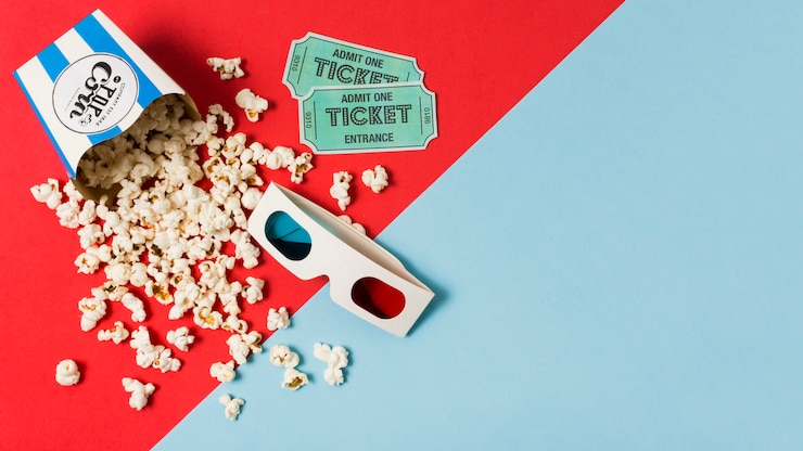 Foto gratuito popcorn copy-space per il cinema