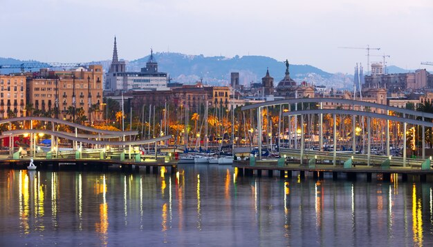 Port Vell all&#39;alba. Barcellona