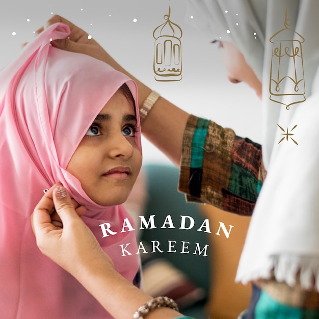 Post sui social media di Ramadan Kareem con un saluto