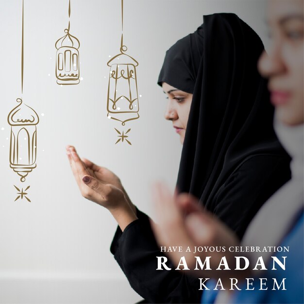 Post sui social media di Ramadan Kareem con un saluto