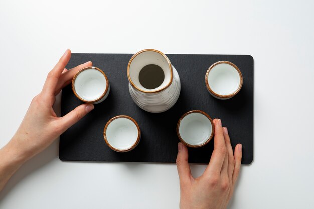 Preparazione della bevanda giapponese sake