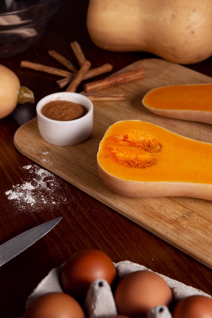 Preparazione della torta di zucca