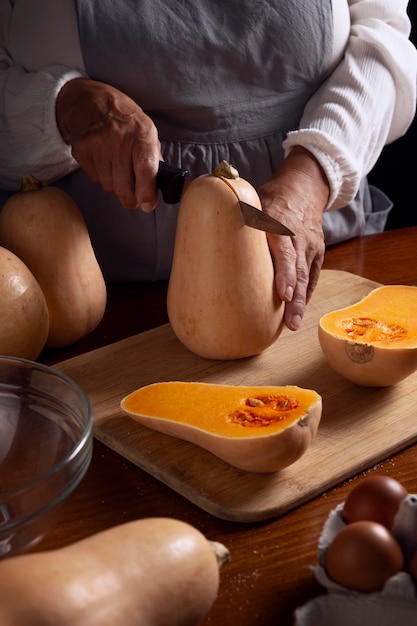Preparazione della torta di zucca