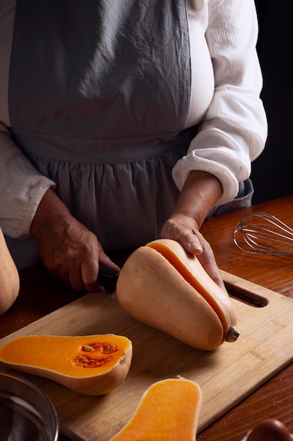 Preparazione della torta di zucca