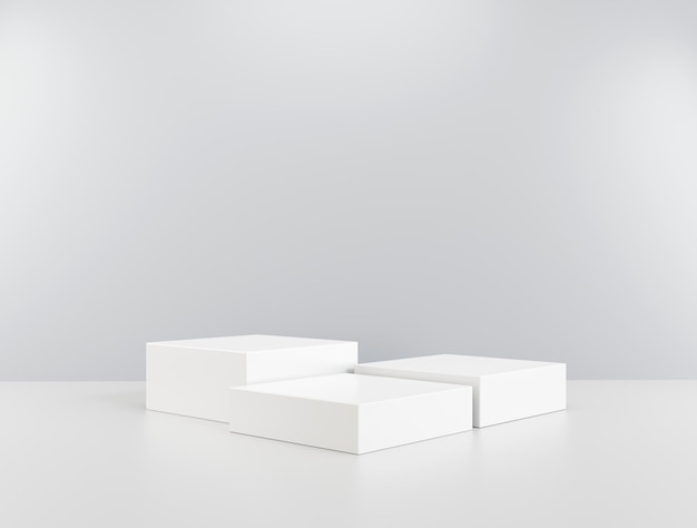 Presentazione podio bianco 3d sfondo astratto sfondo vuoto piedistallo display prodotto per il posizionamento del prodotto