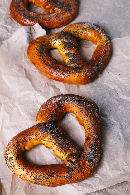 Pretzel sul tavolo