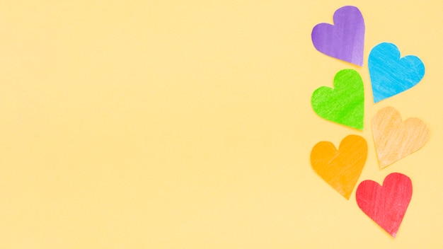Pride lgbt society day cuori colorati