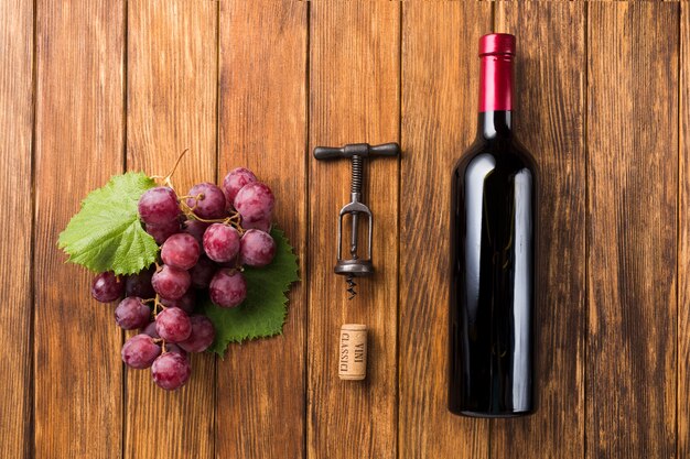 Prima e dopo i componenti del vino rosso