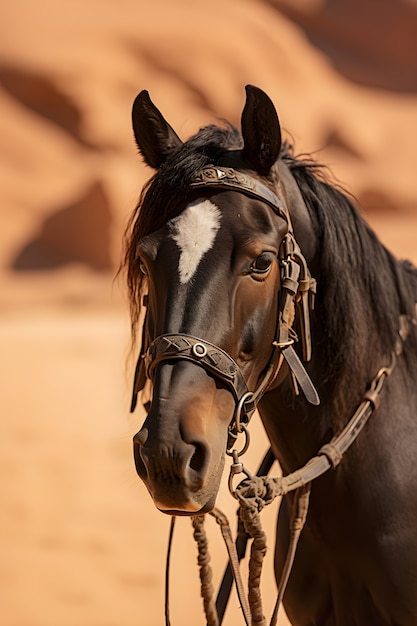 Primo piano a cavallo all'aperto