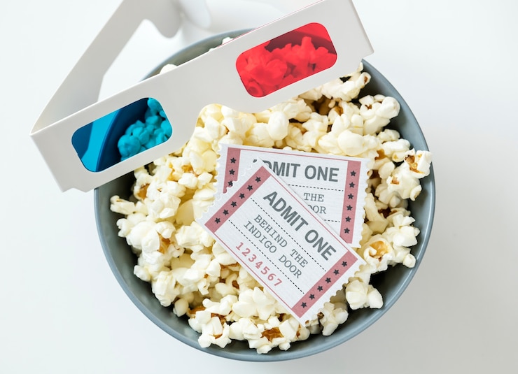 Foto gratuito primo piano del concetto di intrattenimento cinematografico e cinematografico