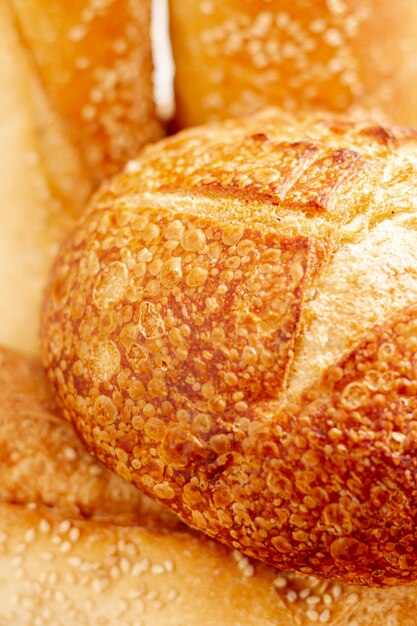 Primo piano delizioso del pane rotondo