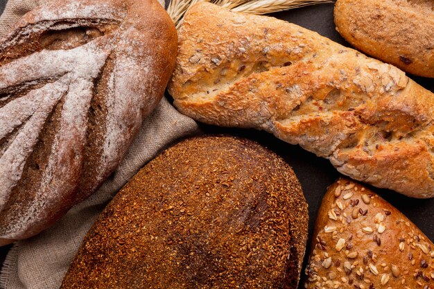 Primo piano della crosta di pane