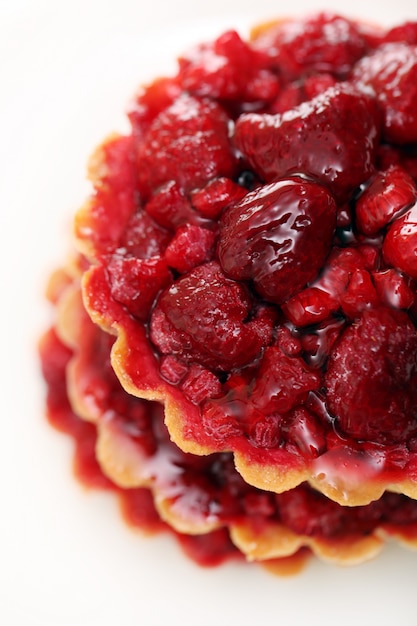 Primo piano della torta di fragole