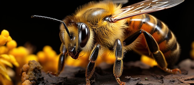 Primo piano delle api mellifere