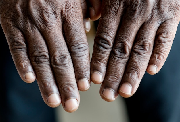 Primo piano delle mani nere