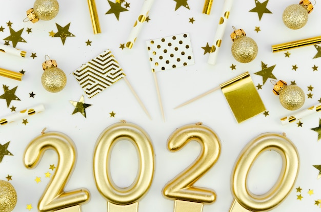 Primo piano di celebrazione del nuovo anno 2020
