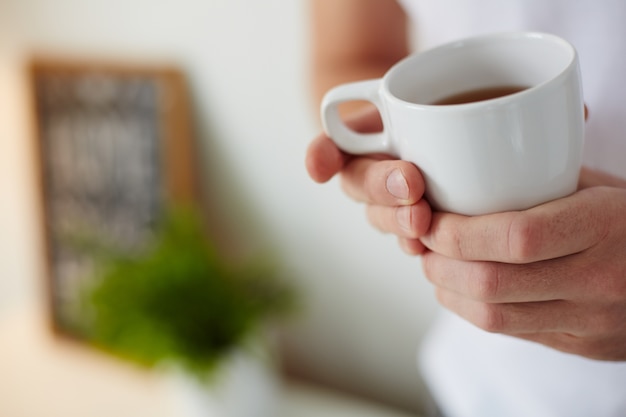 Primo piano di tazza di caffè